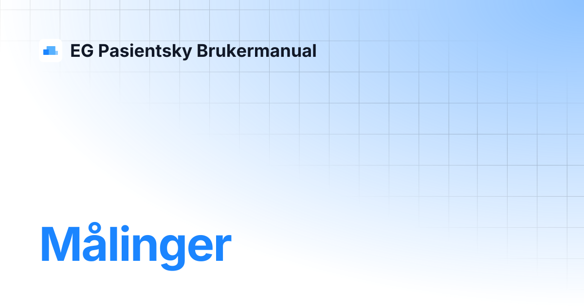 Målinger | EG Pasientsky Brukermanual
